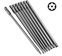 TOCYORIC Bestgle 8pcs 1/4 Inch Hex Shank Torx Screwdriver Bits Magnetic Star Torx Electric Security Head Screw Driver Drill Bits Set, T8-T40, 150mm Length