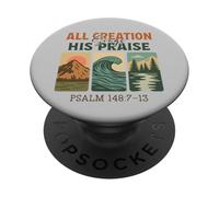 Toda la creación Canta su alabanza - Salmo 148:7-13 Retro PopSockets PopGrip Adhesivo