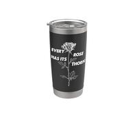 Toda Rosa tiene su Espina Cita inspiradora Floral Amor Vaso térmico de acero inoxidable de doble pared
