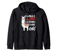Toda una Llama aprendiendo yendo a la Escuela Estudiante Maestro Sudadera con Capucha