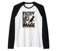 Toda Vida Lleva su Imagen Génesis 1:27 Camiseta Manga Raglan
