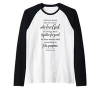 Todas Las Cosas Trabajan Juntas para una Buena Escritura Romanos 8:28 Camiseta Manga Raglan