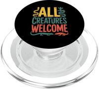 Todas Las Criaturas Bienvenidos Colorido Frase Amistosa Obra PopSockets PopGrip para MagSafe