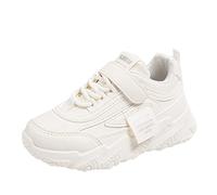 todas las estaciones zapatos deportivos niña suela plana suela gruesa antideslizante ligero cordón gancho lazo color sólido cómodo casual enchufe mujer, Blanco, 31 EU