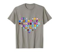 Todas Las Frutas Blox en Forma de corazón Camiseta