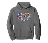Todas Las Frutas Blox en Forma de corazón Sudadera con Capucha