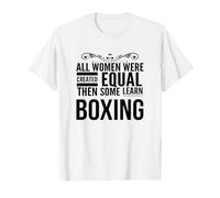 TODAS LAS MUJERES APRENDER Boxeo Boxeador Femenino Entrenador Deporte Chica Camiseta