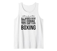 TODAS LAS MUJERES APRENDER Boxeo Boxeador Femenino Entrenador Deporte Chica Camiseta sin Mangas