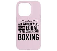 TODAS LAS MUJERES APRENDER Boxeo Boxeador Femenino Entrenador Deporte Chica Carcasa para iPhone 15 Pro
