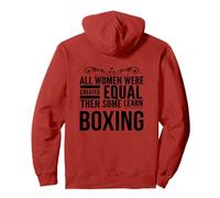 TODAS LAS MUJERES APRENDER Boxeo Boxeador Femenino Entrenador Deporte Chica Sudadera con Capucha