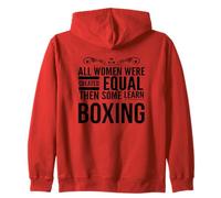 TODAS LAS MUJERES APRENDER Boxeo Boxeador Femenino Entrenador Deporte Chica Sudadera con Capucha