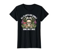 Todas Las Plantas Son comestibles, Algunas Solo una Vez Jardinería Divertida Camiseta gráfica económica, Mujer, Negro, XL