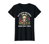 Todas Las Plantas Son comestibles, Algunas Solo una Vez Jardinería Divertida Camiseta gráfica económica, Mujer, Negro, M