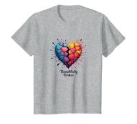 Todavía a Pesar de los descansos: Colorido crayón estallido para soñadores Camiseta, Niños, Gris Jaspeado, 8 años