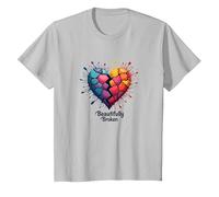 Todavía a Pesar de los descansos: Colorido crayón estallido para soñadores Camiseta, Niños, Plata, 8 años