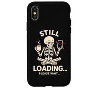 Todavía Cargando Cansado Groggy Esqueleto Café Divertido Diseño Meme Carcasa para iPhone X/XS