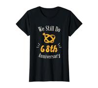 Todavía celebramos el 68 Aniversario de Bodas: Nos casamos Hace 68 años Camiseta gráfica económica, Mujer, Negro, L