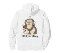 Todavía desplazándose Funny Mono Smartphone Humor Sudadera con Capucha