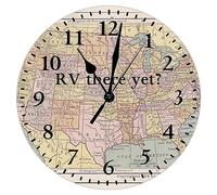 Todavía Hay Un Mapa del Mundo Redondo Relojes De Pared Sin Tictac Reloj Analógico Decoración Redondo Reloj De Pared para Salón Oficina Escuela 25Cm