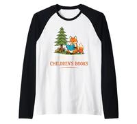 Todavía Leo Libros Infantiles Lindo Zorro Leyendo Amante Camiseta Manga Raglan