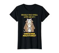 ¿Todavía me amarías si tuviera multitudes Vintage? Camiseta gráfica económica, Mujer, Negro, XS