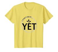 Todavía No Puedo Hacerlo Poder de Crecimiento Mentalidad Motivacional Camiseta, Niños, Limón, 10 años