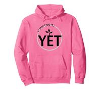 Todavía No Puedo Hacerlo Poder de Crecimiento Mentalidad Motivacional Sudadera con Capucha, Unisex para Adultos, Rosa Brillante, S