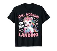Todavía Trabajando en mi Aterrizaje Lesión en el Brazo Roto Lindo Unicornio Camiseta