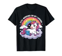 Todavía Trabajando en mi Aterrizaje Lesión en el Brazo Roto Lindo Unicornio Camiseta