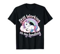 Todavía Trabajando en mi Aterrizaje Lesión en el Brazo Roto Lindo Unicornio Camiseta