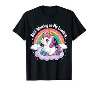 Todavía Trabajando en mi Aterrizaje Lindo Unicornio lesión en el Brazo Roto Camiseta