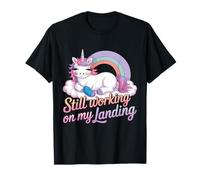 Todavía Trabajando en mi lesión de Aterrizaje Brazo Roto Lindo Unicornio Camiseta