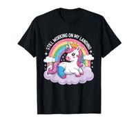 Todavía Trabajando en mi lesión de Aterrizaje Brazo Roto Lindo Unicornio Camiseta