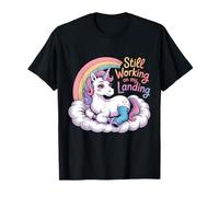 Todavía Trabajando en mi lesión de Aterrizaje Lindo Unicornio Brazo Roto Camiseta