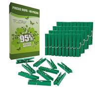 Today Eco - 40 Pinzas Ropa Grandes de plástico Reciclado 95%, Resistentes, antióxido, Anti-Viento, no Dejan Marca - para tendedero Exterior