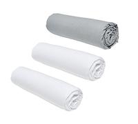 TODAY Essential - Juego de 3 sábanas de 160 x 200 cm, 2 Personas, 100% algodón, Tiza/Acero