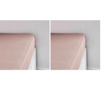 TODAY Essential - Sábana Bajera de 90 x 190 cm, 1 Persona Jersey 100% algodón, Color Rosa (Paquete de 2)