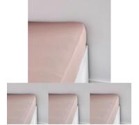 TODAY Essential - Sábana Bajera de 90 x 190 cm, 1 Persona Jersey 100% algodón, Color Rosa (Paquete de 4)