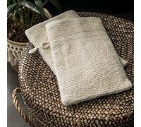 Today - Guantes de baño, algodón, Color Crudo Natural, 16 x 21 cm