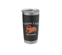 Today I Did Nothing Funny Lazy and Cool Capibara Vaso térmico de acero inoxidable de doble pared