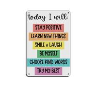 Today I Will Children's Classroom (2) Cartel de metal vintage para pub, club, cafetería, bar, decoración de pared para el hogar, póster retro de 20 x 30 cm