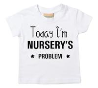 Today I'm De vivero Camiseta del Problema Bebé Niño Niños Disponible en Tallas 0-6 Meses to 14-15 Años Blanco, 7-8 Years