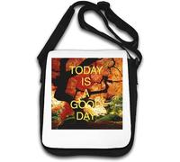 Today is A Good Day - Bolso de hombro con eslogan motivacional, color blanco, White, Talla única