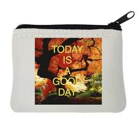 Today is A Good Day - Monedero de neopreno con eslogan motivacional, 10 x 11 cm, color blanco, White, Talla única