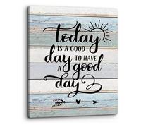 Today Is a Good Day To Have a Good Day Wall Art Rustic Farmhouse Motivational Saying Inspirational Quotes for Home Bathroom Room Office Decor(Framed,12x18inch(30x45cm))