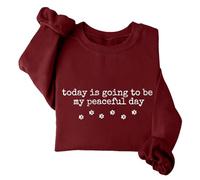 Today Is Going To Be My Peaceful Day - Sudadera divertida unisex para amantes de los animales con pata de perro, Burdeos, L