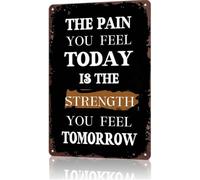 Today Suffering Tomorrow Power Motivational Metal Wall-Art 8 X 12 in