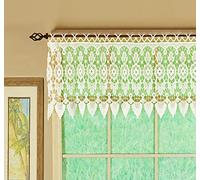 Today's Curtain, Medallion, Cenefa de macramé a Medida de 41 cm, 122 cm de Ancho x 41 cm de Largo, Crudo