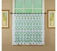 Today's Curtain, Medallion, Cenefa de macramé de 91 cm, 89 cm de Ancho x 91 cm de Largo, Blanco