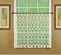 Today's Curtain, Medallion, Cenefa de macramé de 91 cm, 89 cm de Ancho x 91 cm de Largo, Crudo